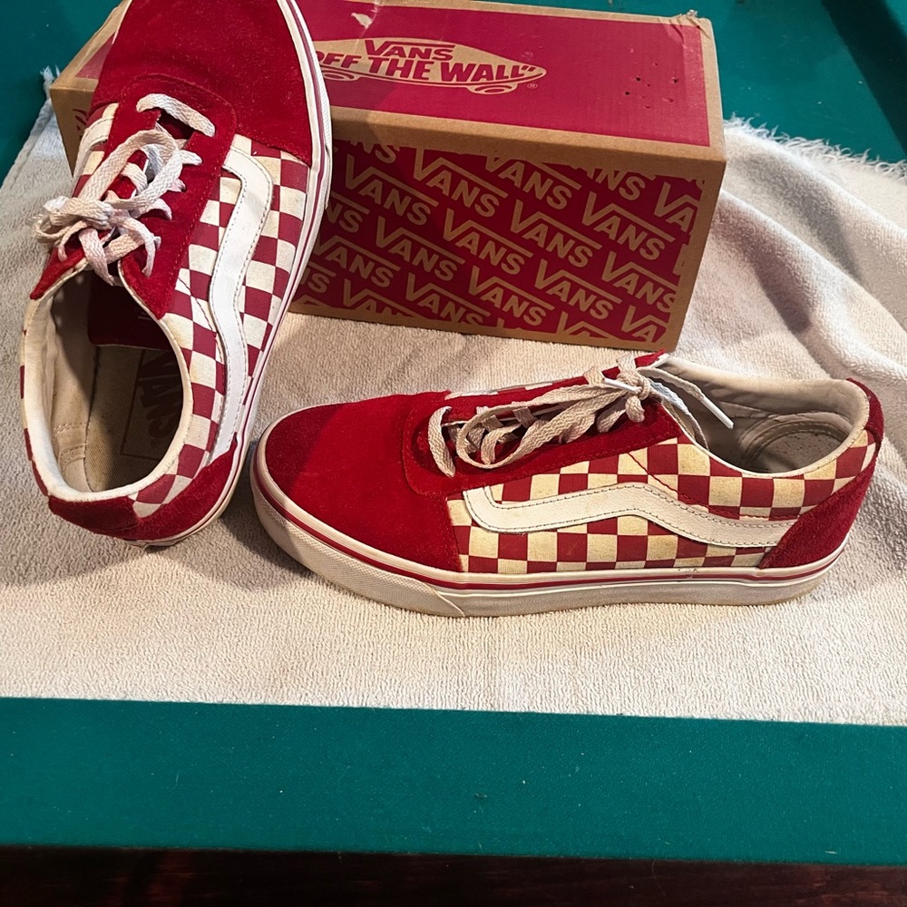 Red checkered vans